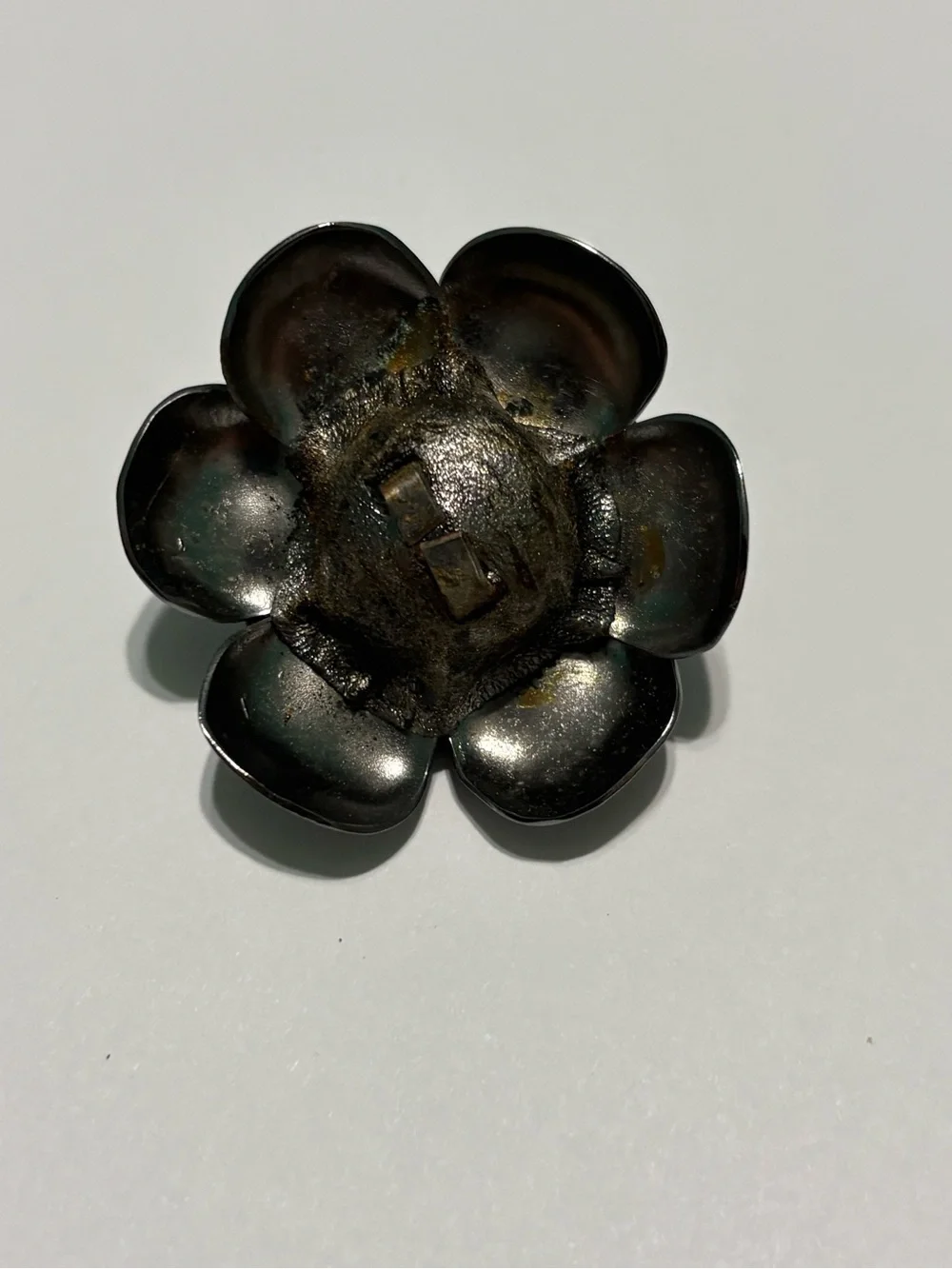Authentic Chanel Pewter Color Camellia CC Logo Flower Piece to Headband